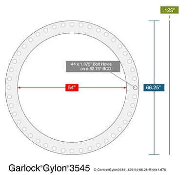 Garlock GylonÂ® 3545 Full Face Gasket - 150 Lb. - 1/8