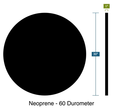 Neoprene Rubber Sheet 60 Durometer – 1/4" Thick X 12" Wide X 48" Long – USA Made